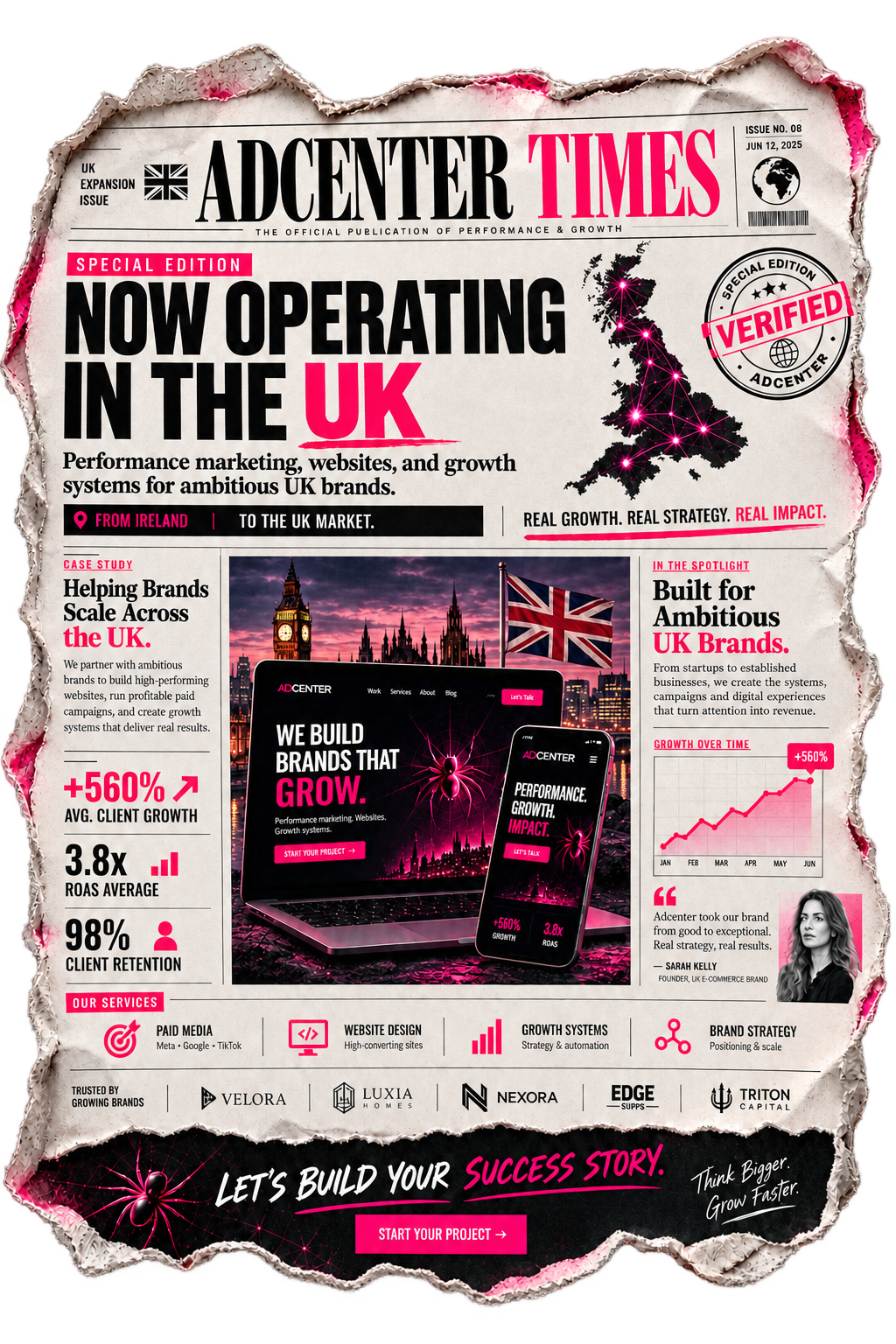 The Adcenter Times special edition — now operating in the United Kingdom